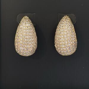 Jewels By Sunaina Narnia Stud Teardrop Earrings 14K Gold Plated New